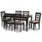 Baxton Studio Lanier Sand Upholstered Dark Brown Finished Wood 7-Piece Dining Set 170-10529-10519 - alternate 5